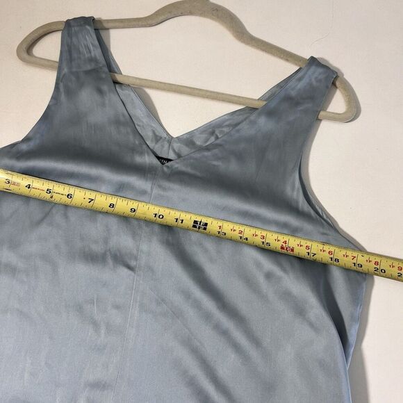 Eileen Fisher Dress Size M Silk Gray V Neck Sleeveless Flowy Summer Vacation - Picture 5 of 7